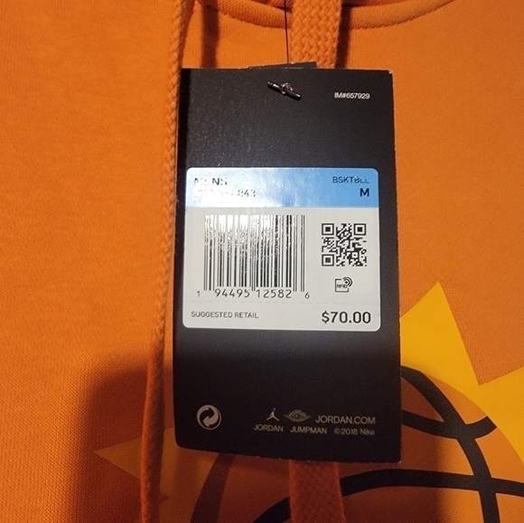 Nike NBA Phoenix Suns Loose Fit  Hoodie Size Medium Jumpman CW1096-843 - Picture 5 of 7